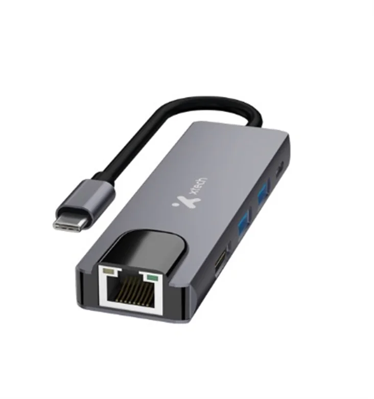 Xtech - Hub - 5 Puertos - 5-IN-1 USB-C RJ-45 XTC-5