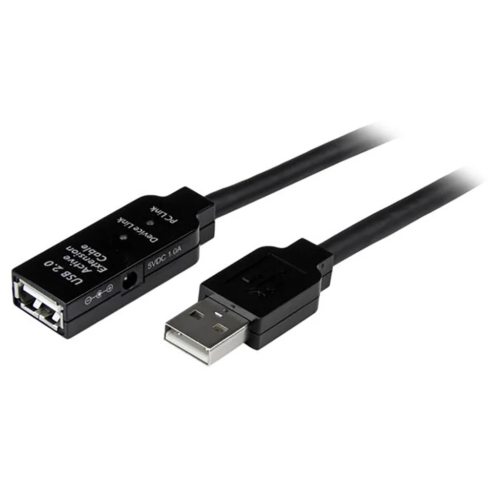 Startech.com Cable de Extensión Alargador de 15M USB 2.0 Hi Speed Alta Velocidad Activo Amplificado - Macho a Hembra USB a - Negro