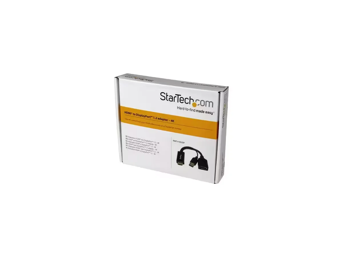 Startech.com Conversor HDMI a DisplayPort 4K Alimentado por USB Adaptador - Cable Adaptador - HDMI USB (solo Alimentación) Macho a DisplayPort Hembra