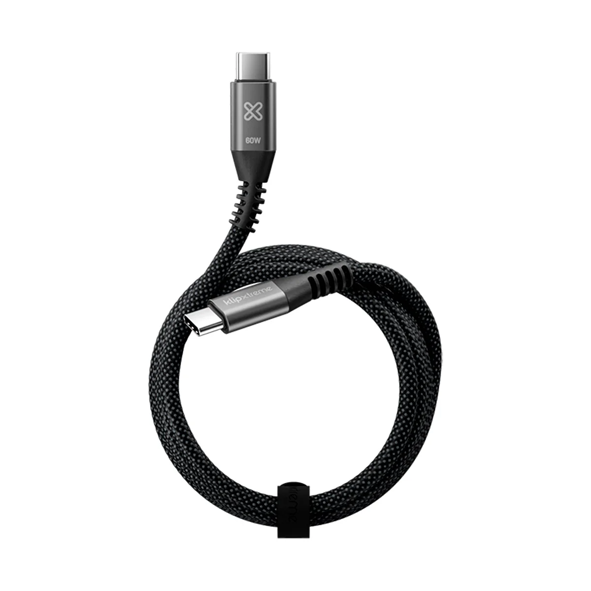 Klip Xtreme - USB Cable - 24 Pin USB-C - 1.8 M - Negro - 60W Braided Fast Charging