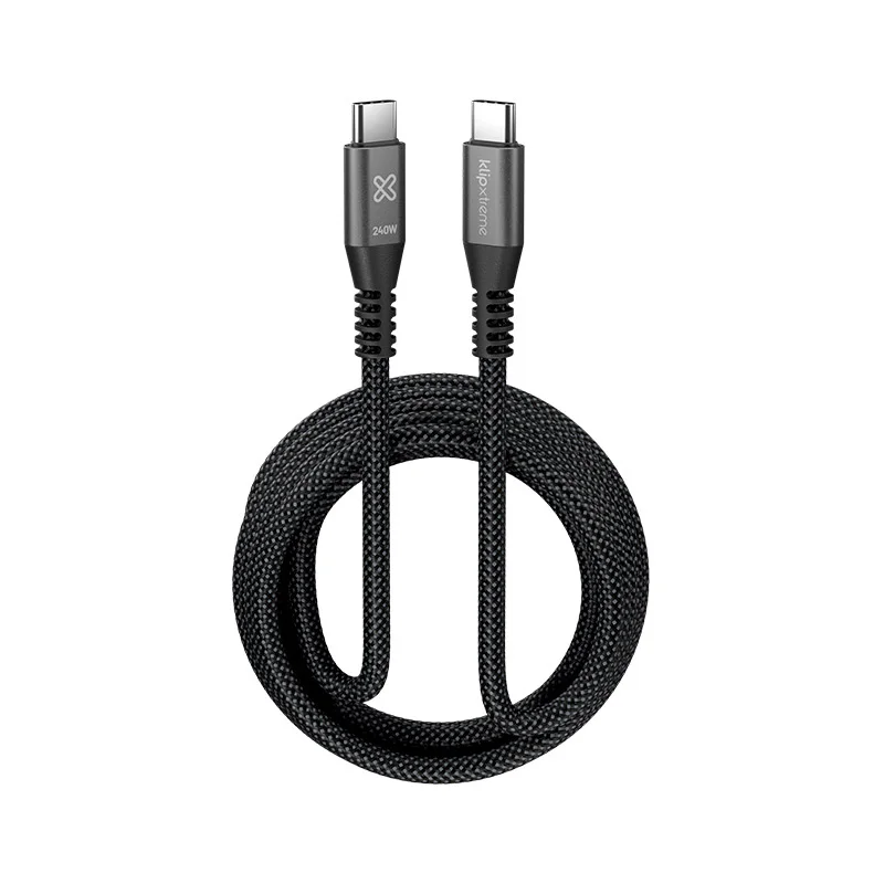 Klip Xtreme - USB Cable - 24 Pin USB-C - 3 M - Negro - 240W Braided Fast Charging