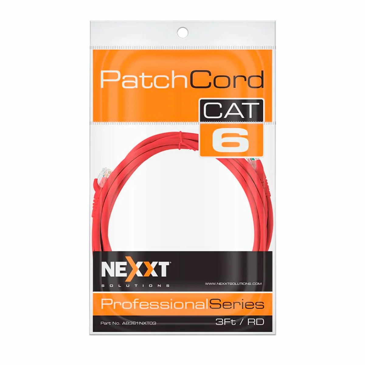 Nexxt Patch Cord CAT6 3FT. Rd