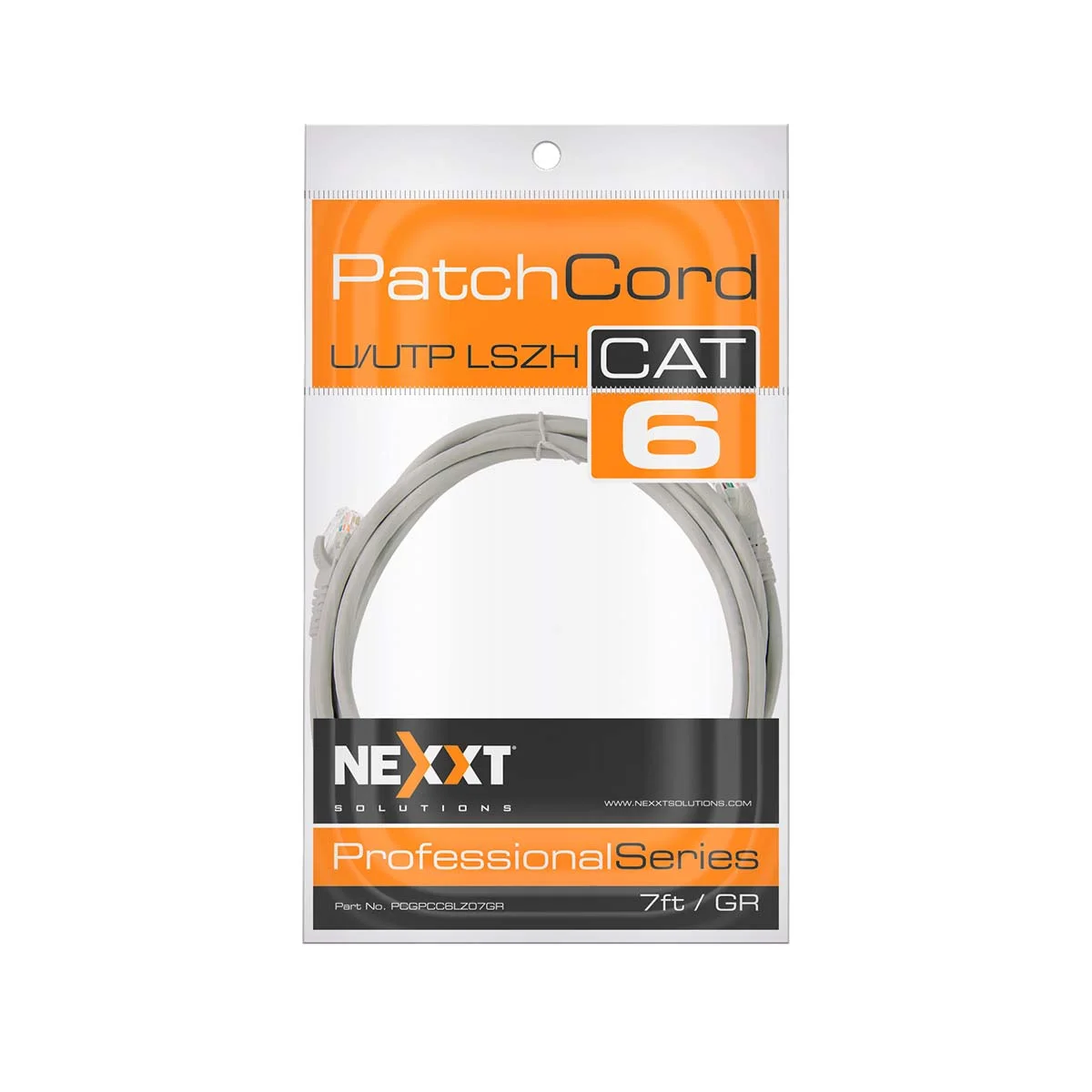 Nexxt Solutions - Patch Cable - Unshielded Twisted Pair (utp) - Gray - CAT.6 7FT Lszh Type