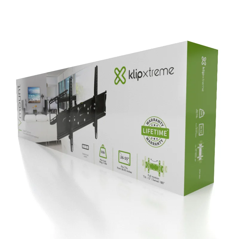 Klip Xtreme KPM-885 - Kit de Montaje (placa de Contacto, Abrazadera de Interfaz, Brazo Articulado Doble) para LCD · Panel de Plasma - Acero con Pintura Electrolítica