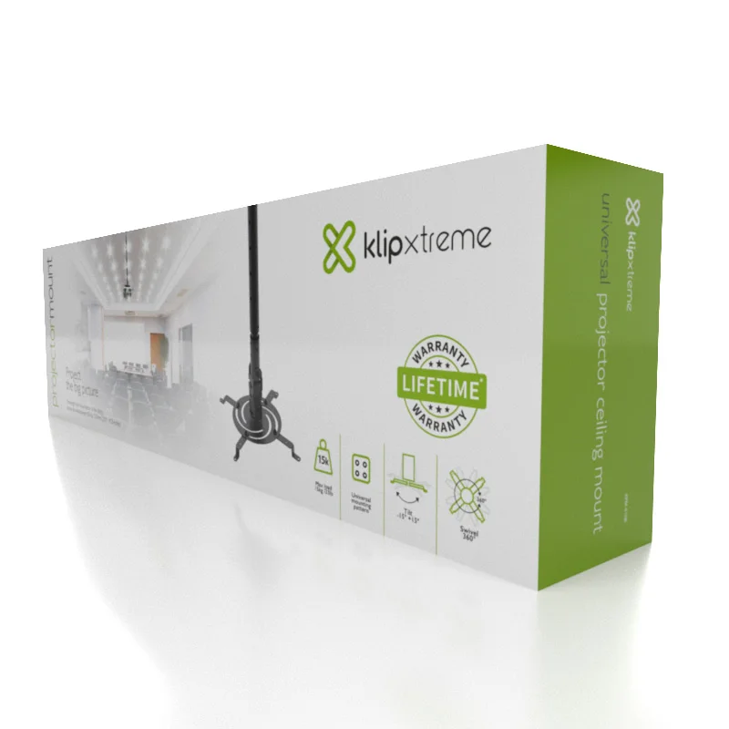 Klip Xtreme KPM-610B - Kit de Montaje (pies, Montaje en Techo Inclinado · Giratorio) - para Proyector - Acero