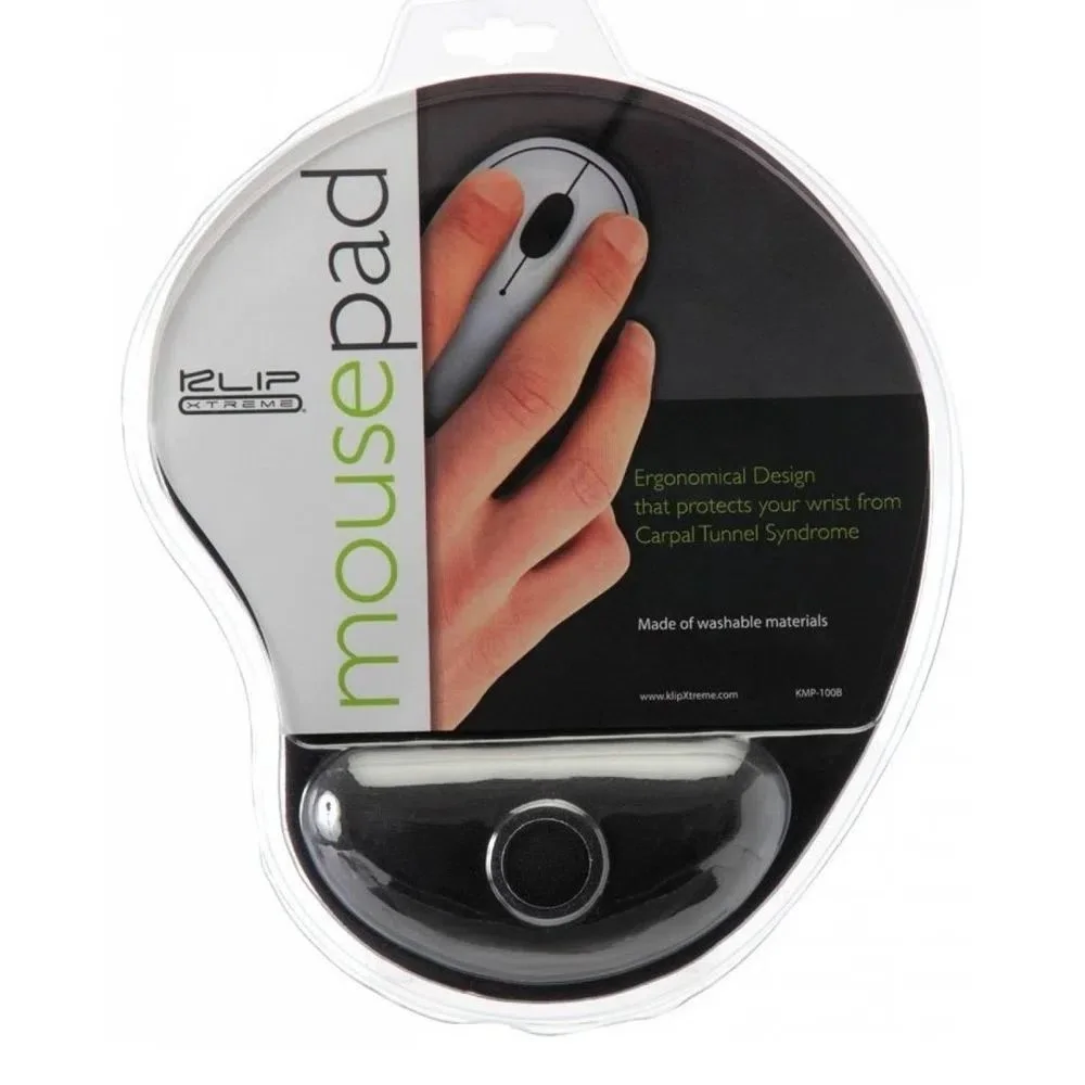Klip Xtreme KMP-100 Gel Mouse Pad - Alfombrilla de Ratón con Apoyamuñecas - Negro