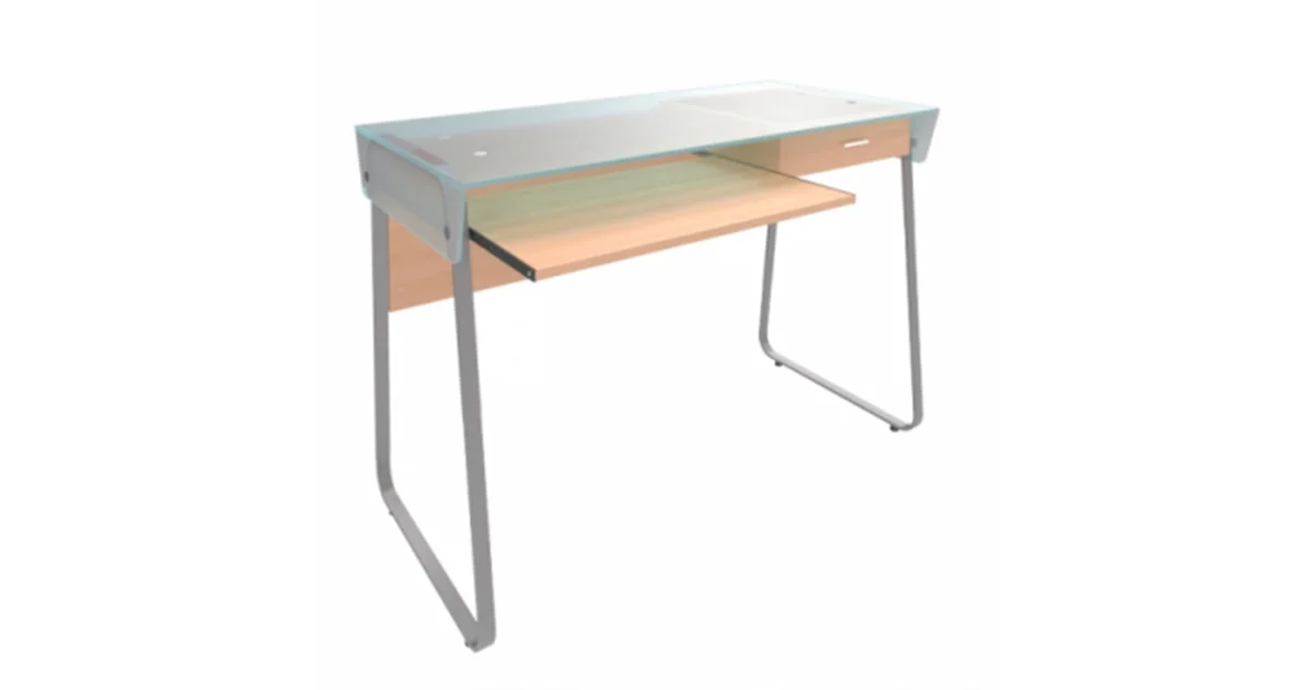 Xtech - Desk S Lvl XTF-CD197 - Escritorio para Computadora con Tope de Vidrio - Color: Sicomoro