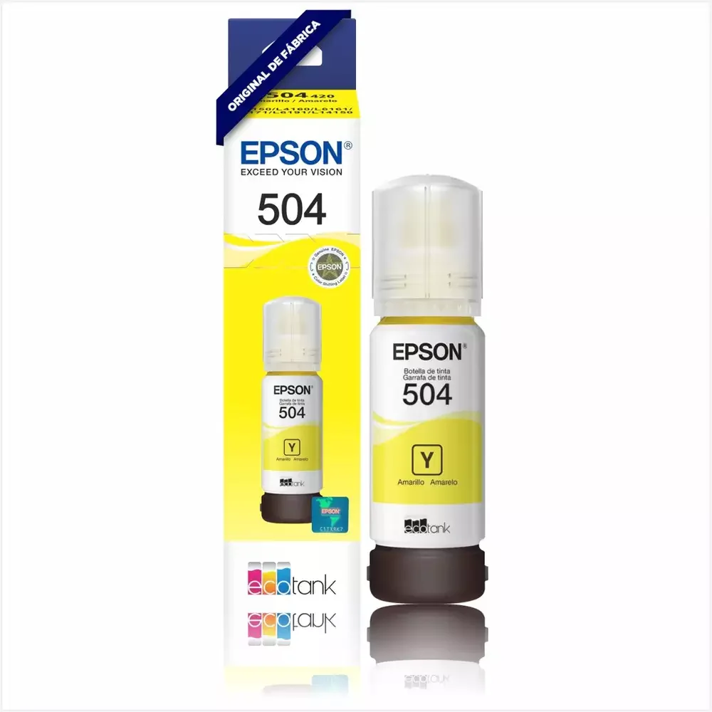 Epson 504 - 70 Ml - Amarillo - Original - Recarga de Tinta