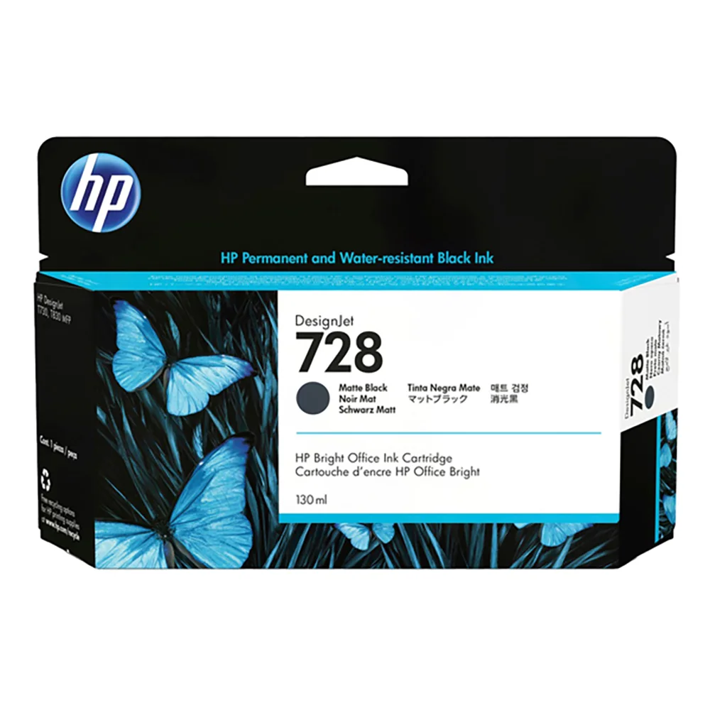 Hp 728 - 130 Ml - Negro Mate - Original - Designjet - Cartucho de Tinta - para Designjet T730, T830