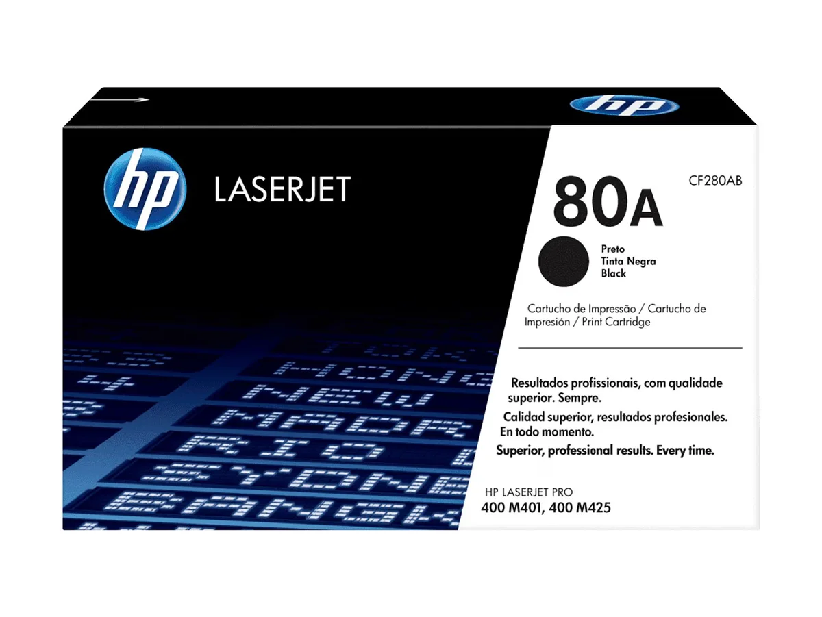 Hp 80A - Negro - Original - Laserjet - Cartucho de Tóner (CF280A) - para Laserjet Pro 400 M401, Mfp M425