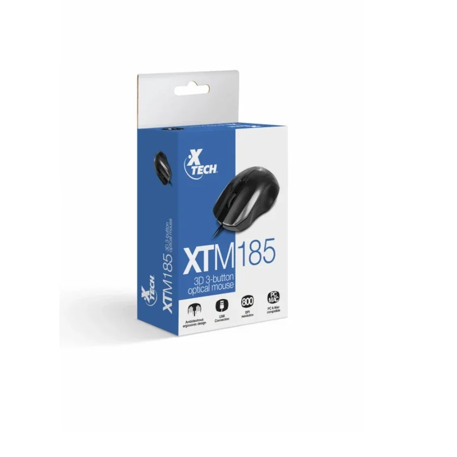 Xtech - Mouse - Wired - USB - 3D Optical
