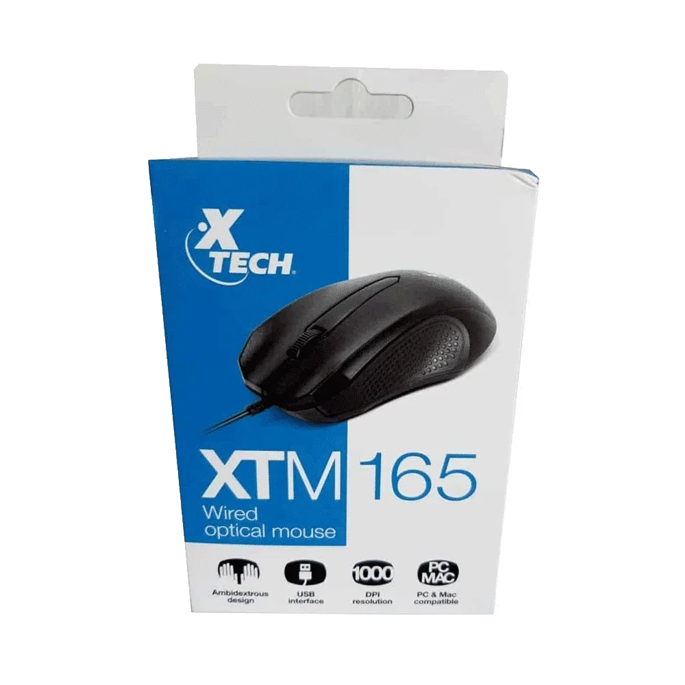 Xtech - Optical Mouse - USB - Wired - 1000 DPI - (XTM-165)