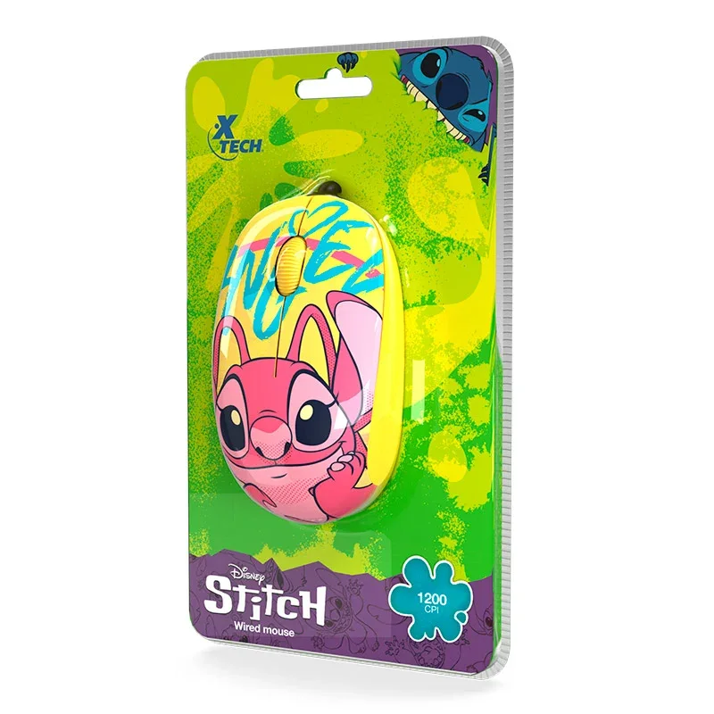 Xtech - XTM-D406ST-YL - Mouse - USB - Wired - Disney Stich Yellow
