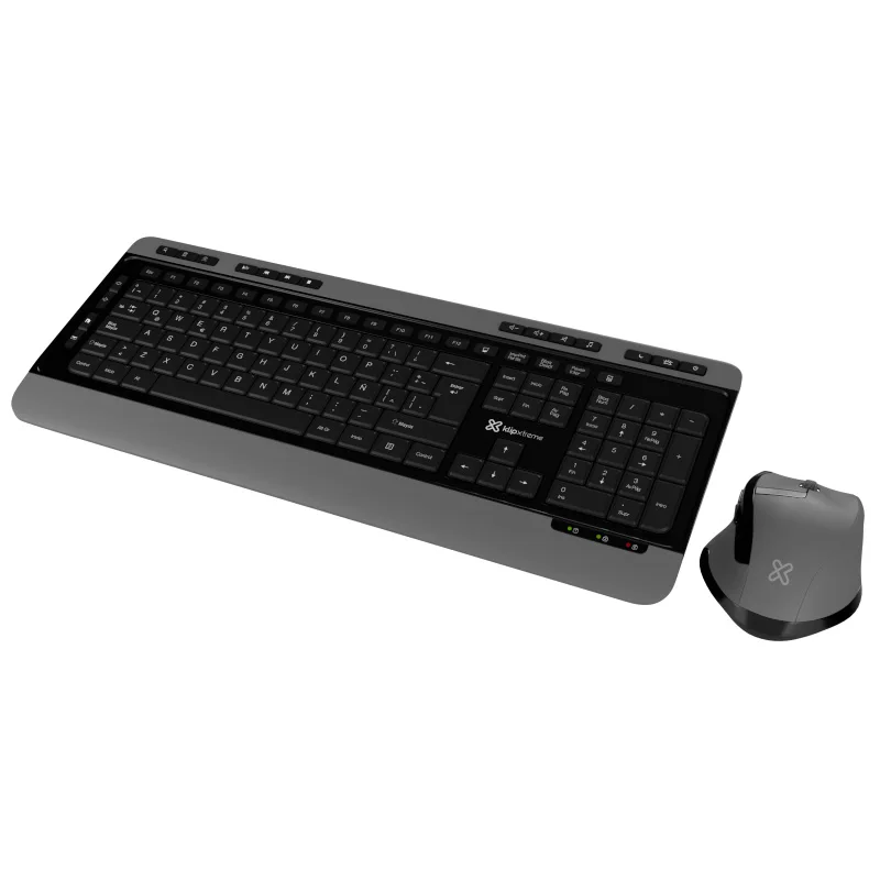 Klip Xtreme - Keyboard And Mouse Set - Spanish - Wireless - 2.4 GHZ - Negro And Gray
