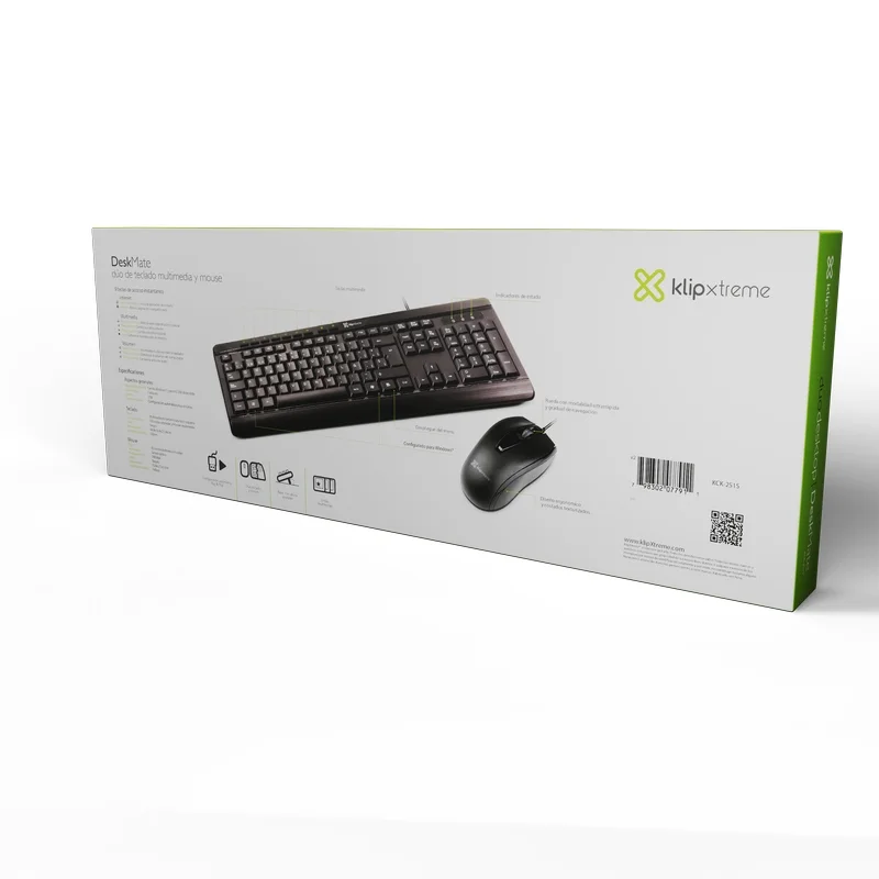 Klip Xtreme KCK-251S Deskmate - Juego de Teclado y Ratón - USB - Español