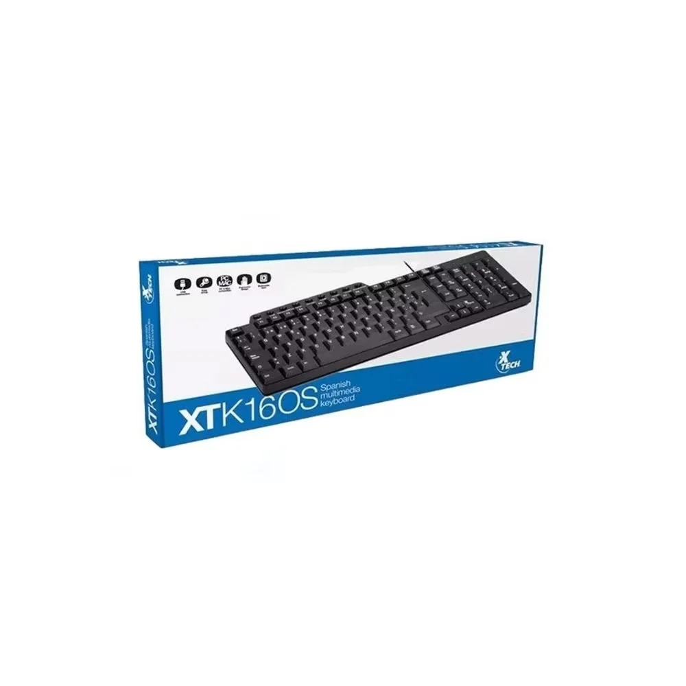 Xtech - Keyboard - Wired - Spanish - USB - Negro - XTK-160S