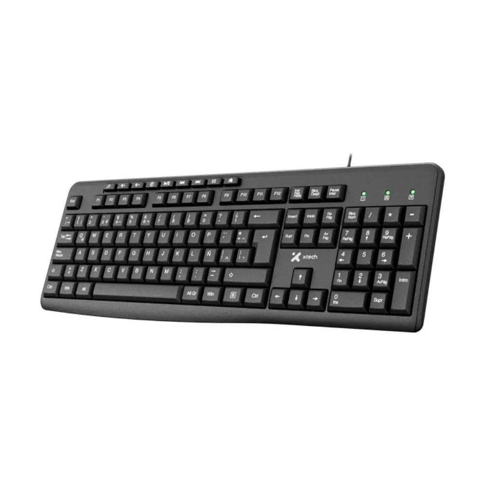 Xtech - Keyboard - Wired - Spanish - USB - Negro - Multimedia 9 Hotkeys XTK-140S