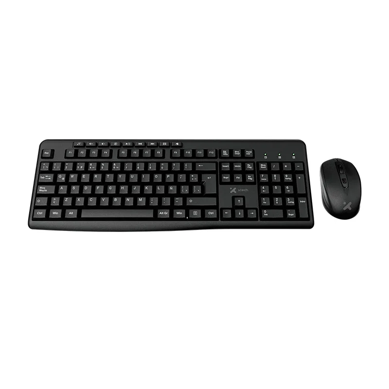Xtech - Keyboard And Mouse Set - Wireless - Spanish - USB - Negro - 2.4 GHZ - Negro XTK-311S