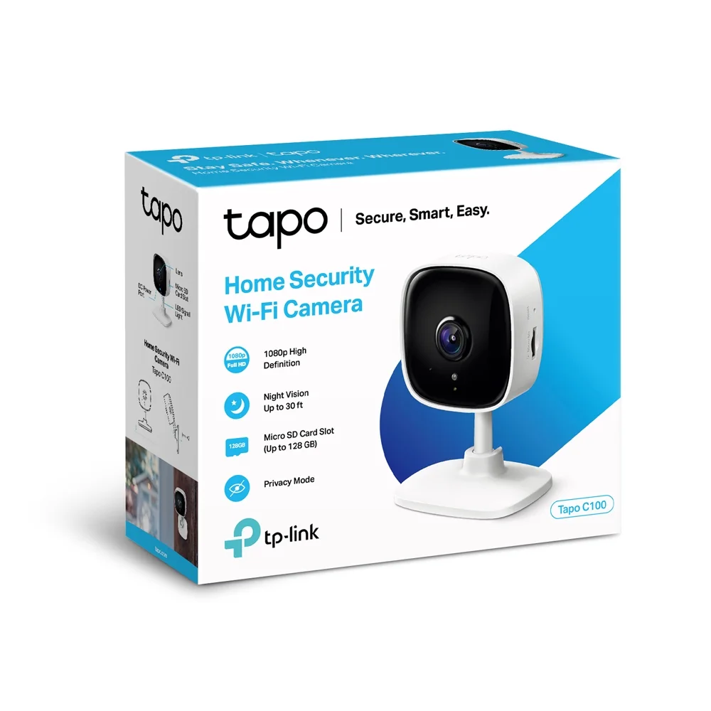 Tapo C100 - Cámara de Vigilancia de Red - Color (día y Noche) - 1080P - Focal Fijado - Audio - Inalámbrico