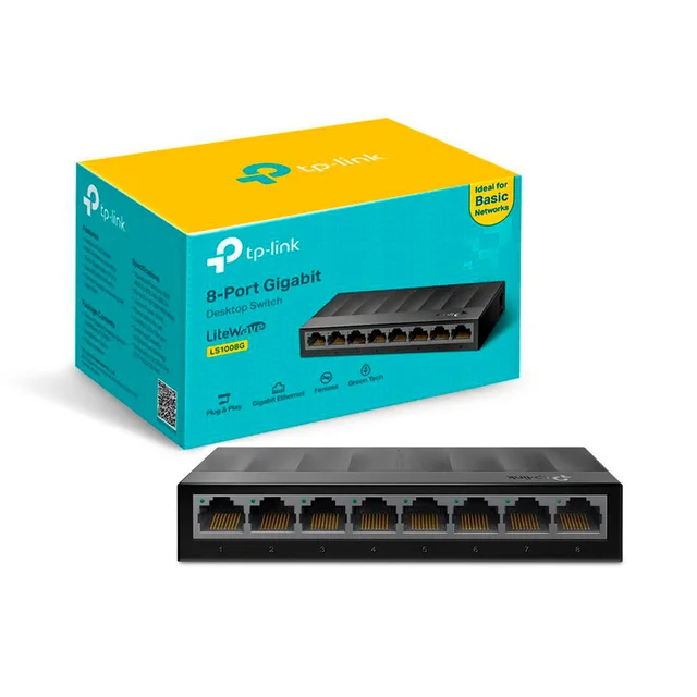 Tp-link Litewave LS1008G - Conmutador - sin Gestionar - 8 X 10 · 100 · 1000 - Sobremesa, Montaje en Pared