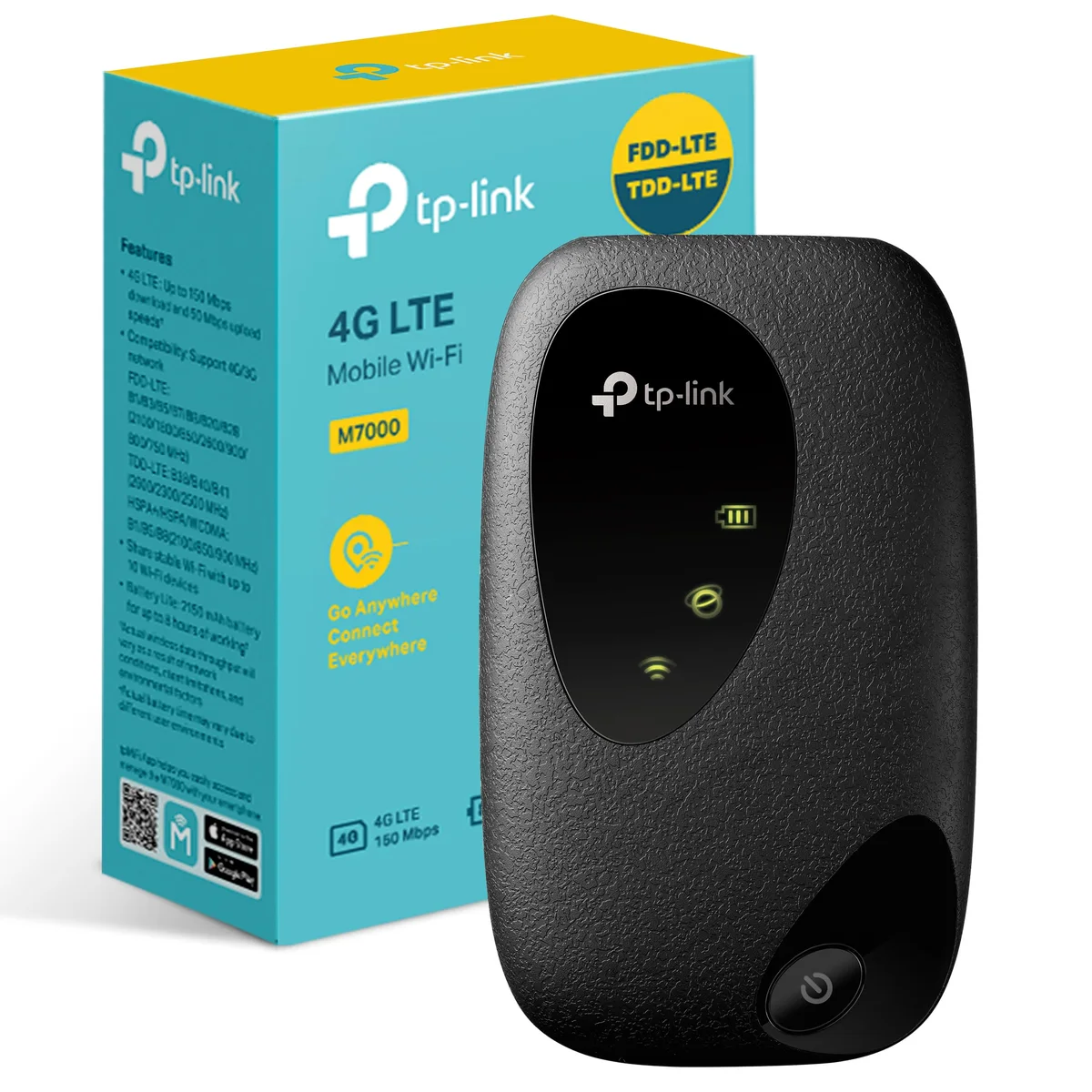 Tp-link M7000 - Punto Activo Móvil - 4G Lte - 150 Mbps - 802.11B/G · N - Wi-fi Móvil 4G Lte de 150 Mbps