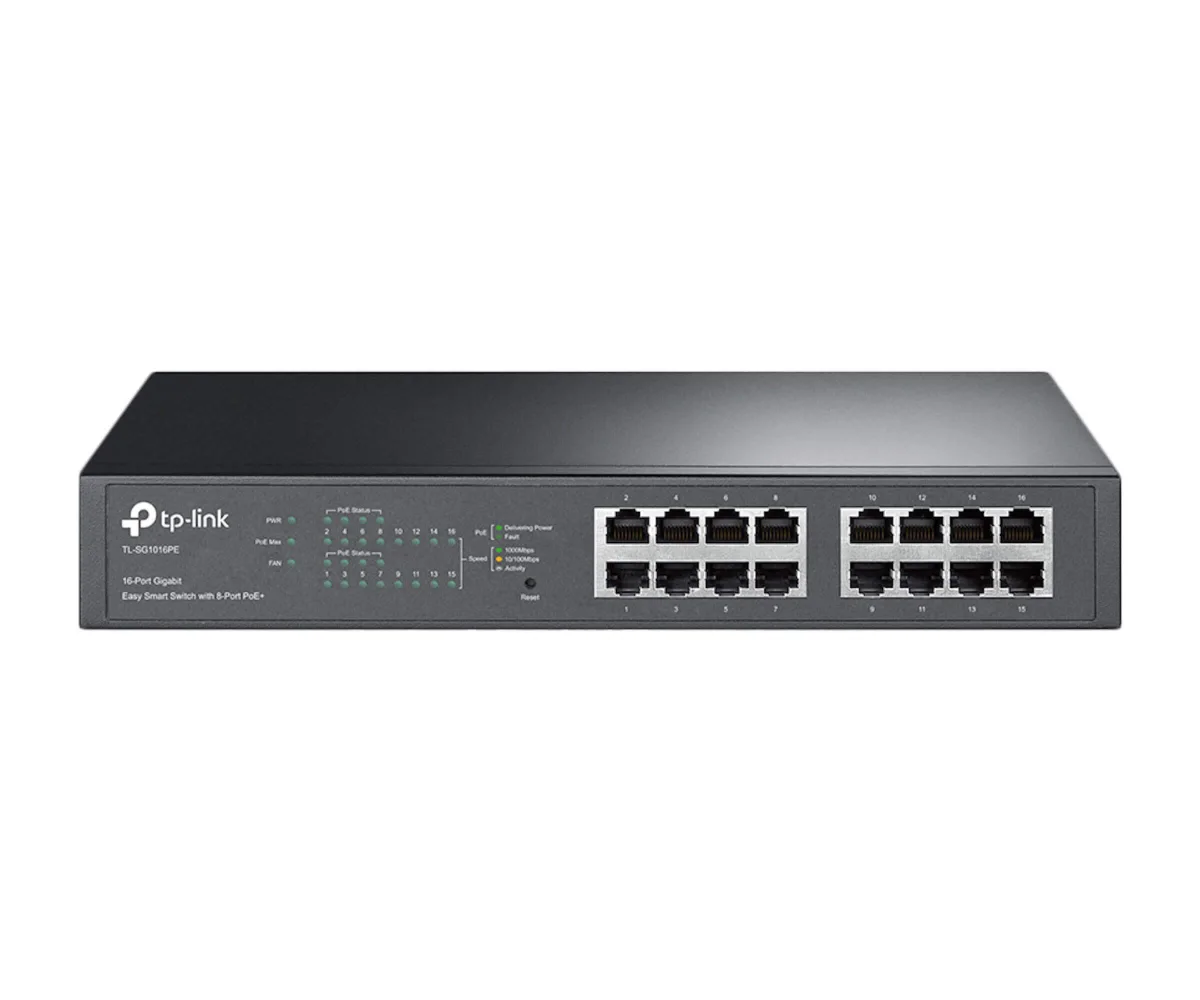 Tp-link TL-SG1016PE - Conmutador - Inteligente - 8 X 10 · 100 · 1000 (poe+) + 8 X 10 · 100 · 1000
