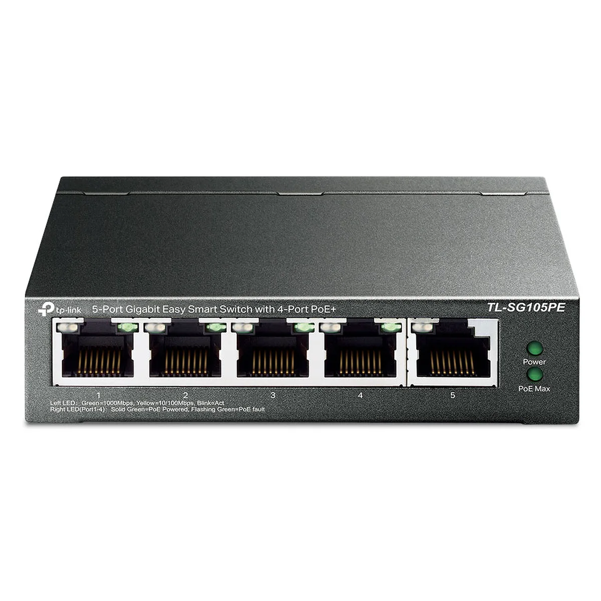 Tp-link TL-SG105PE - Conmutador - Gestionado - 5 X 10 · 100 · 1000 4 Poe+) - Sobremesa - Poe+ 65 W