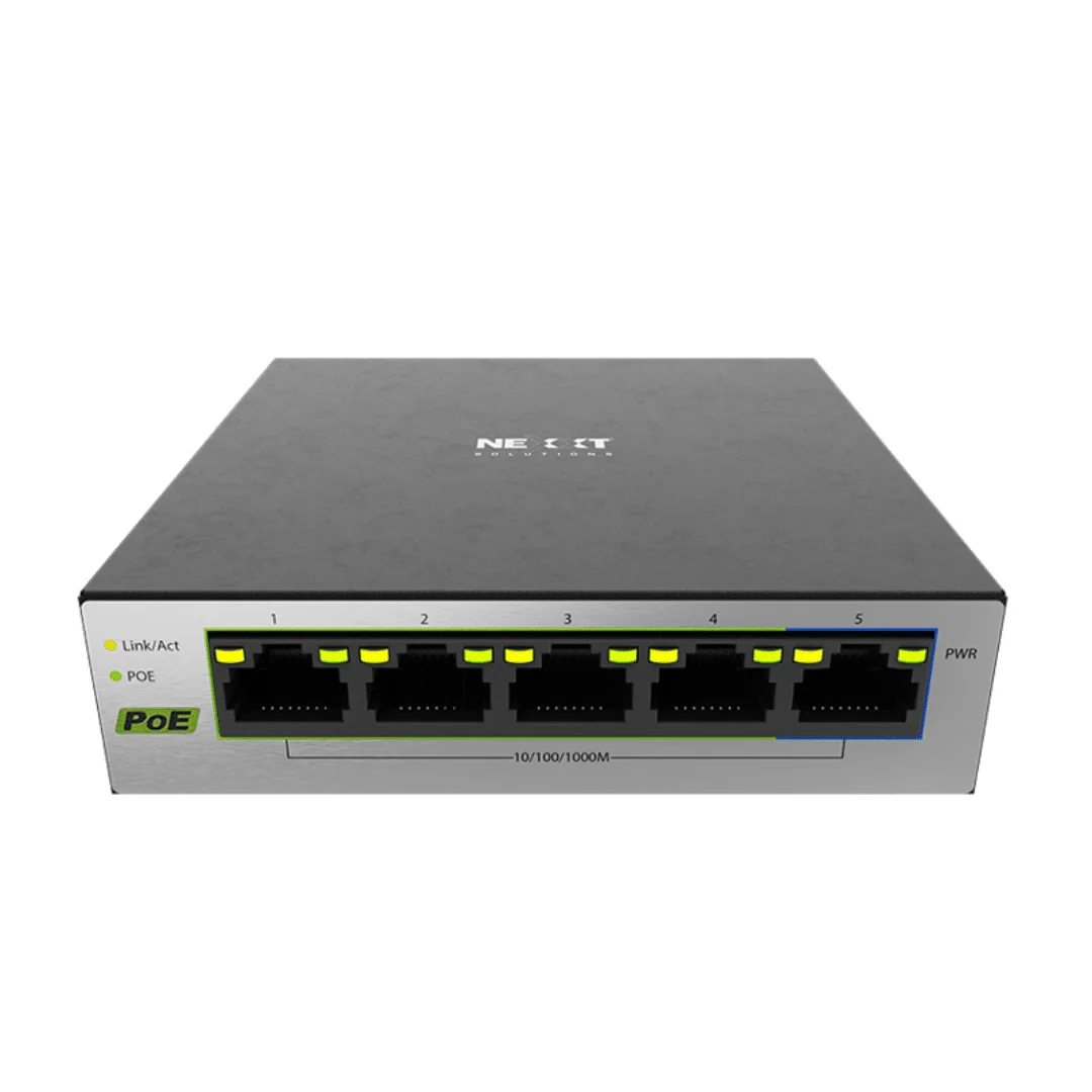 Nexxt Solutions Infrastructure - Switch - Gigabit Ethernet - 5 X 10 · 100 · 1000 - 1 Gigabit Ethernet - 4 Poe+ 60W
